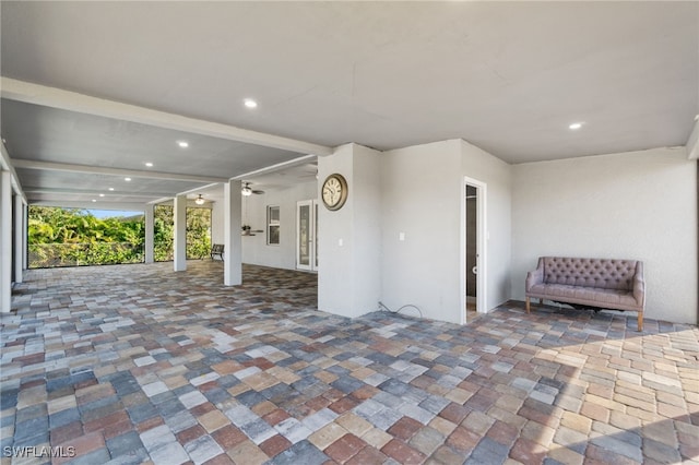 view of patio with ceiling fan