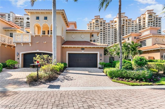 view of front of home with a garage