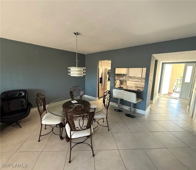 view of tiled dining room