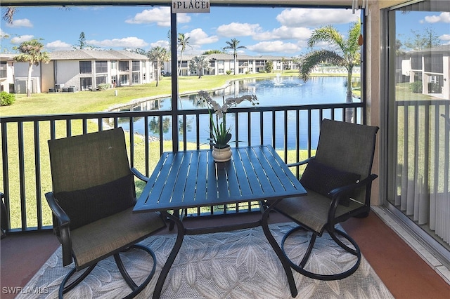 balcony with a water view