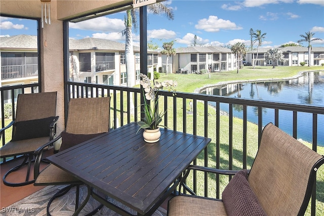 balcony with a water view