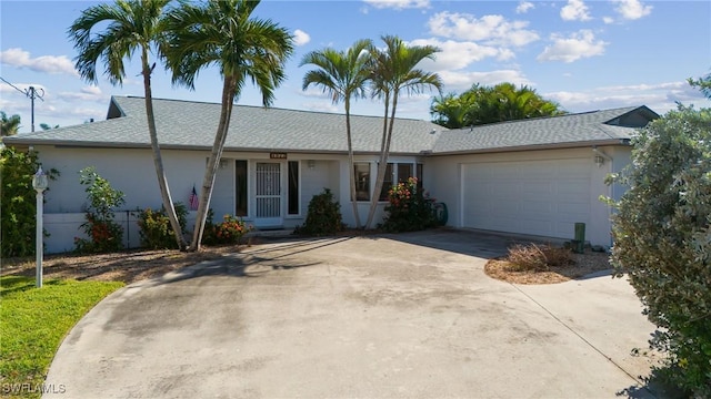 ranch-style home with a garage