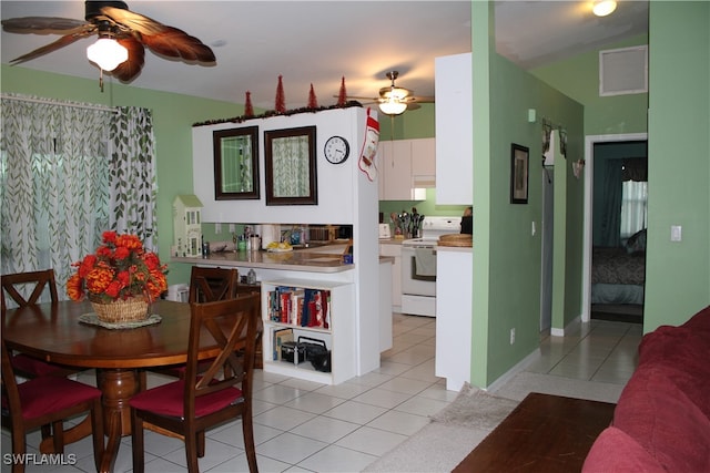 view of tiled dining room