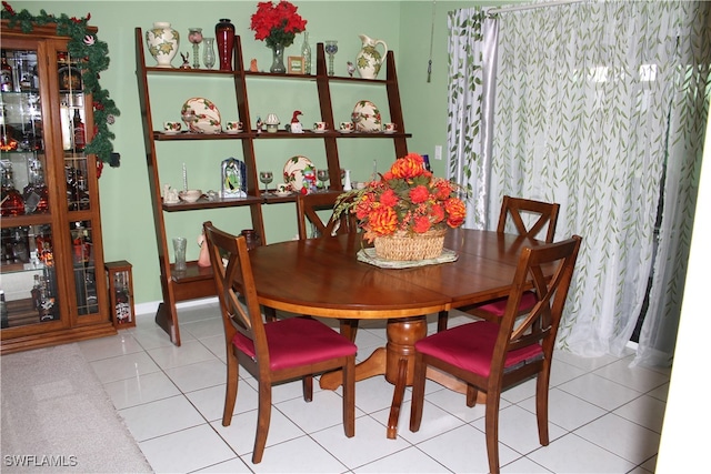 view of tiled dining area