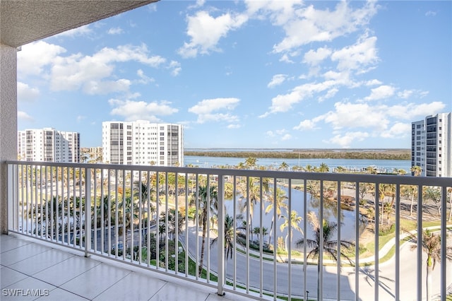 balcony with a water view