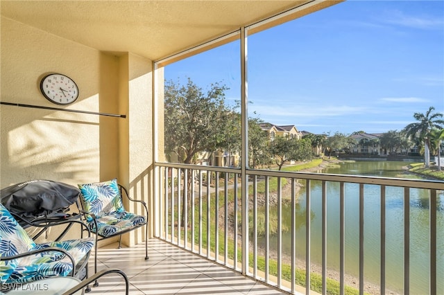 balcony with a water view