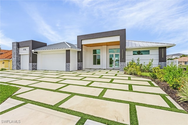 contemporary house with a garage