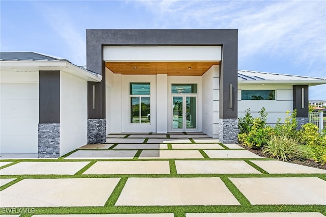 entrance to property with french doors