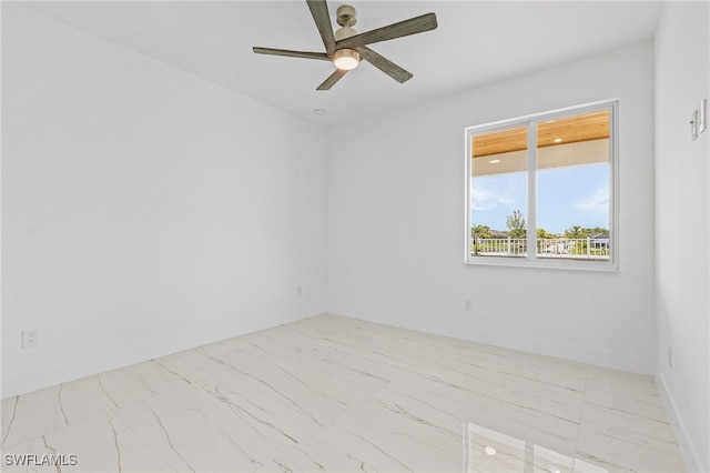 empty room featuring ceiling fan