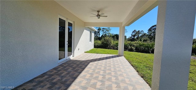 view of patio / terrace with ceiling fan