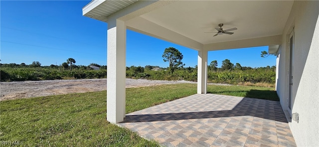 view of patio / terrace with ceiling fan