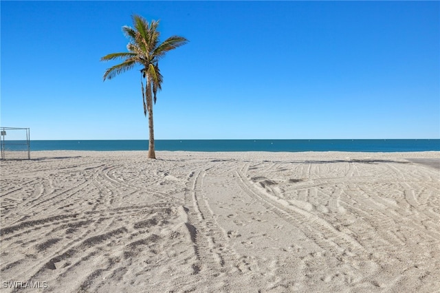 property view of water featuring a view of the beach