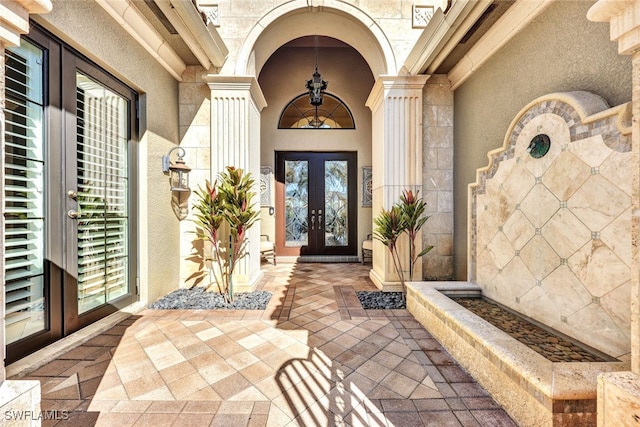 entrance to property with french doors