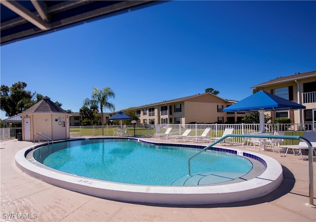 view of pool with a patio