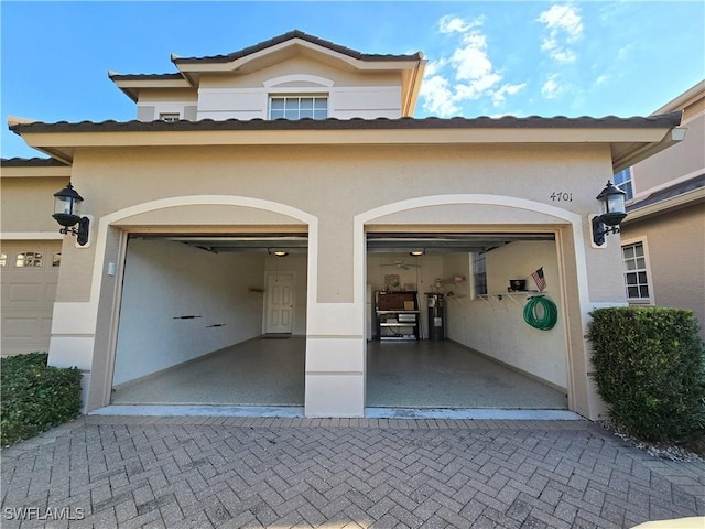 garage with water heater