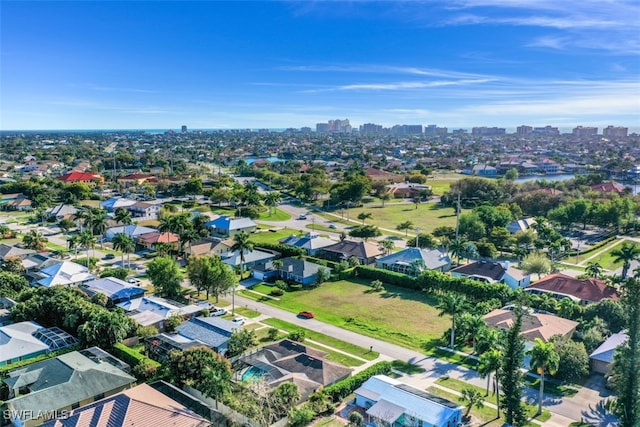 aerial view with a residential view