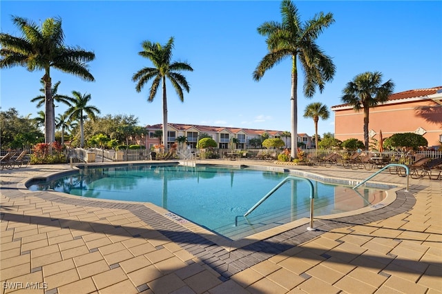 view of pool featuring a patio area