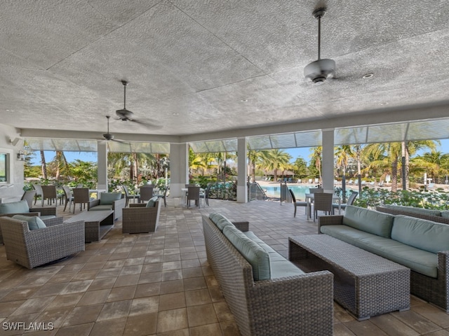 view of patio with an outdoor hangout area