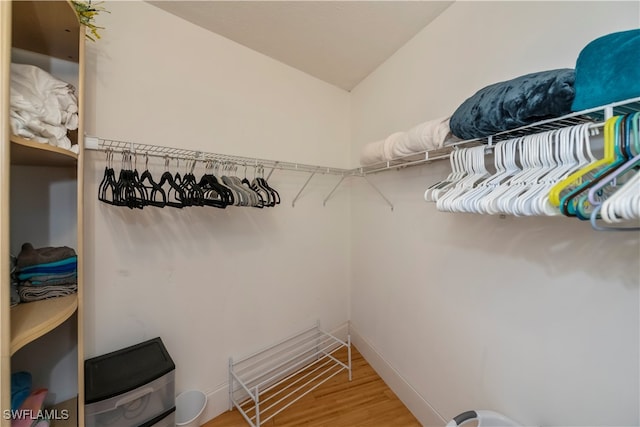 spacious closet featuring hardwood / wood-style floors