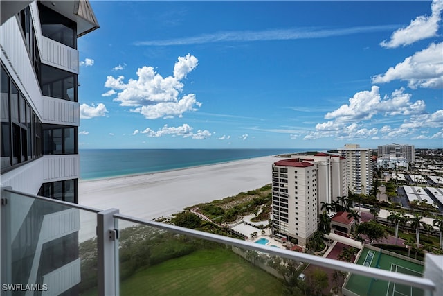 water view with a view of the beach