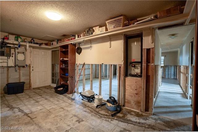 interior space featuring a textured ceiling