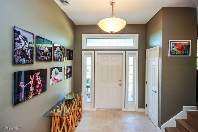 foyer entrance with plenty of natural light