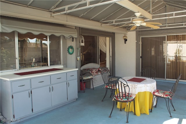 view of patio with ceiling fan