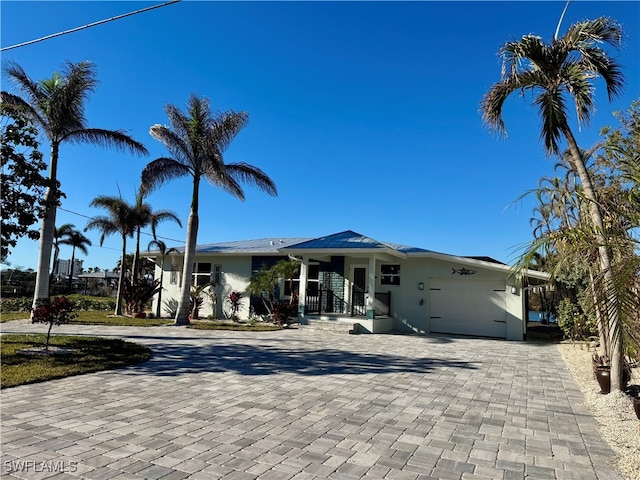 view of front of house with a garage