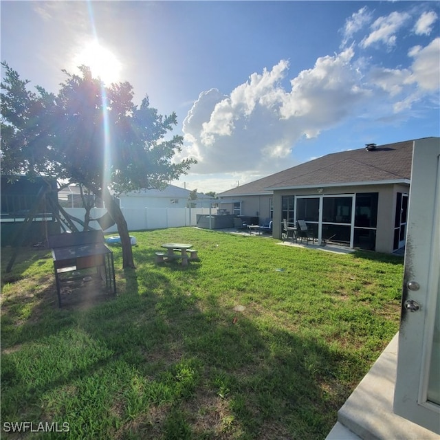 view of yard with a patio area