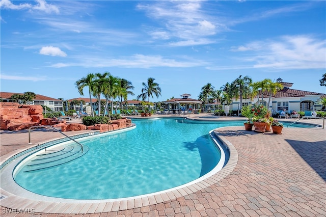 view of pool with a patio area