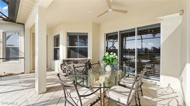 view of patio / terrace with a ceiling fan