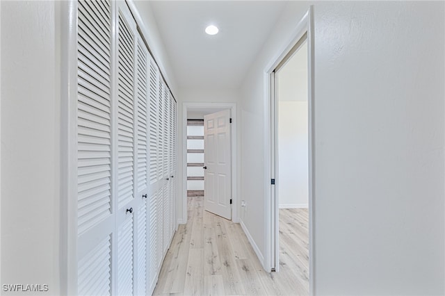 hall featuring light hardwood / wood-style floors