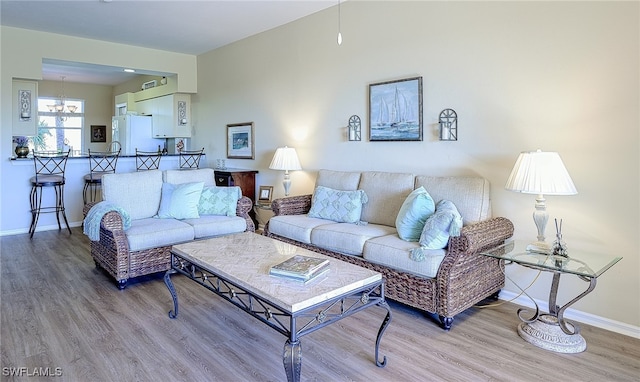 living room featuring hardwood / wood-style floors