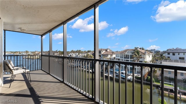 balcony with a water view