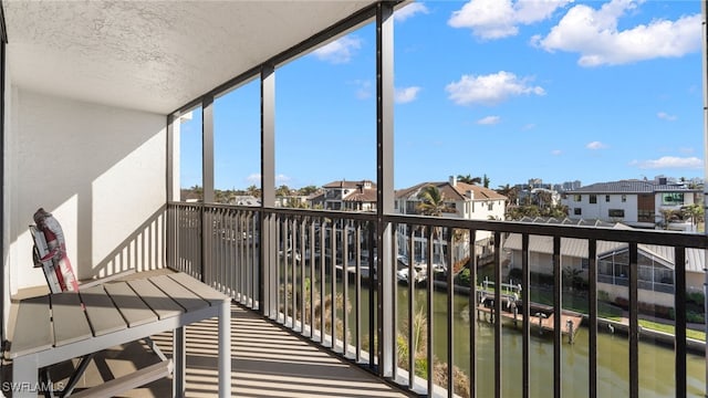 balcony with a water view