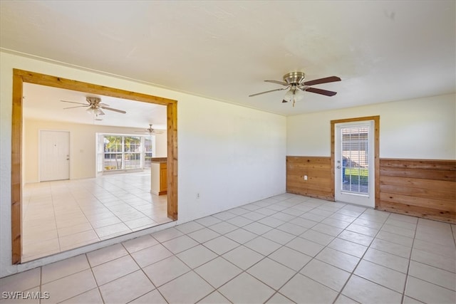 spare room with light tile patterned floors