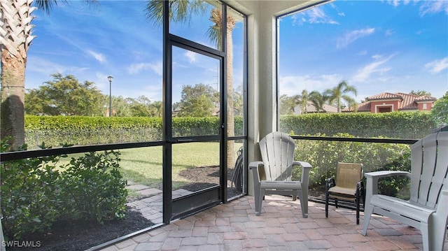 view of unfurnished sunroom