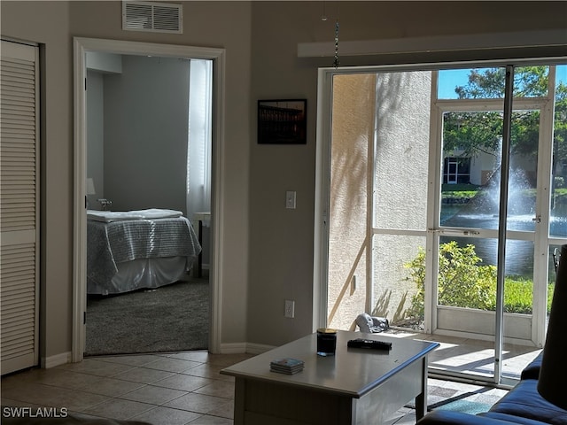 view of tiled living room