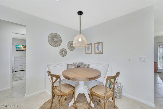 view of tiled dining space