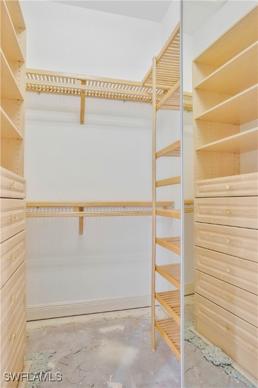 view of walk in closet