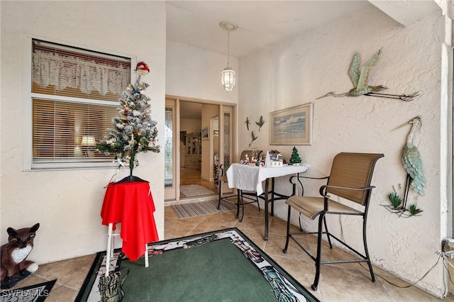 interior space featuring tile patterned flooring