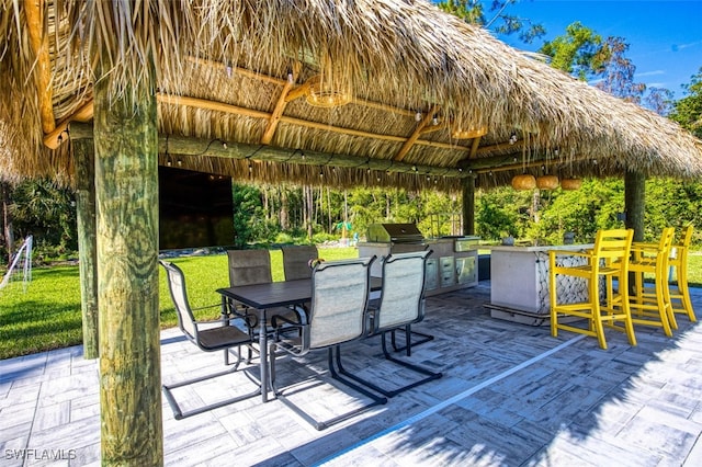 view of patio with area for grilling