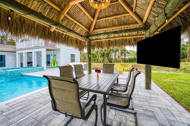675 Logan Blvd S, Naples, FL 34119 - swimming pool with a gazebo, a patio, and outdoor dining area