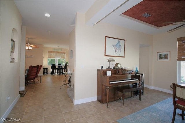 interior space with light tile patterned floors