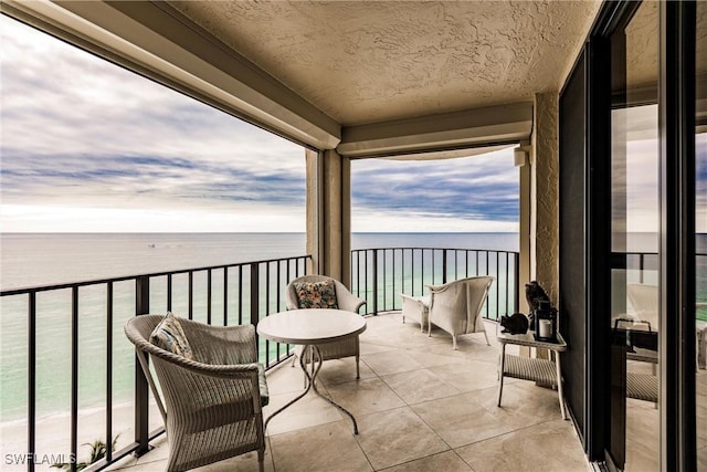 balcony with a water view