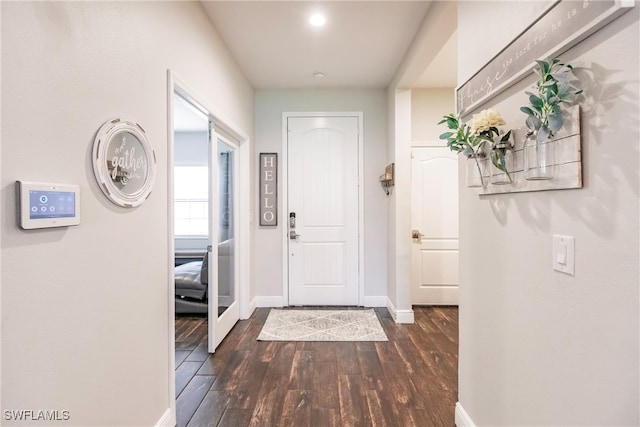 interior space featuring dark hardwood / wood-style flooring