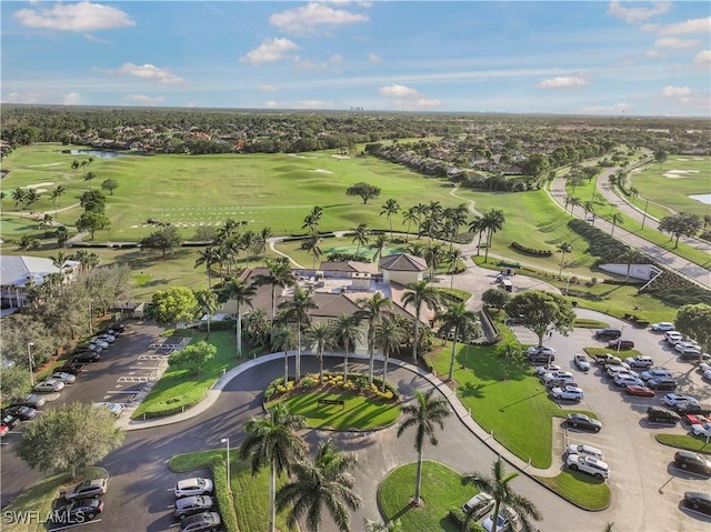 birds eye view of property featuring view of golf course