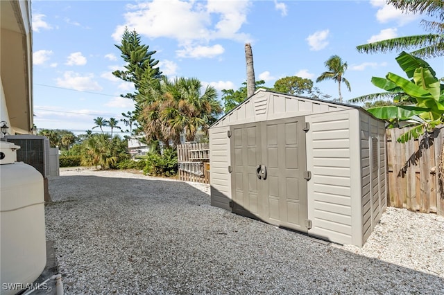 view of outbuilding featuring cooling unit