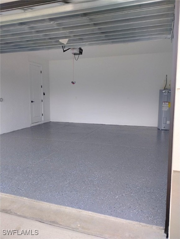 garage with water heater