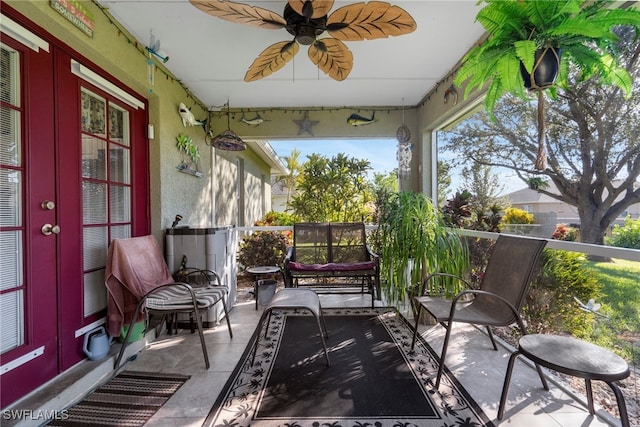 1744 SW 15th St, Cape Coral, FL 33991 - patio / terrace with french doors and a ceiling fan